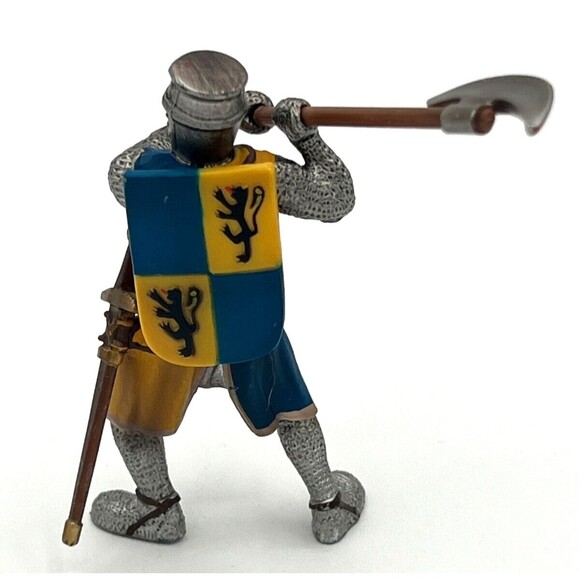 Schleich 2003 Medieval World‎ of Knights Lionfoot Knight w/Face Mask & Weapons - Picture 3 of 10